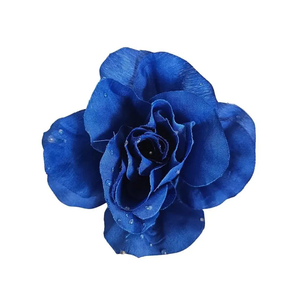 38 Royal Cobalt Blue Artificial Silk Rose Flower Heads 4in Wedding Craft Wreath